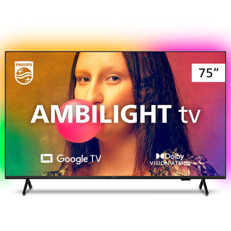 smart tv 4k 75" philips led uhd google assistant 75pug7908/78