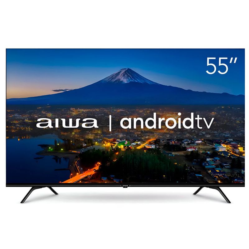 smart tv 4k 55" led android borda infinita aiwa aws-tv-55-bl-01 5504 bivolt (mp)
