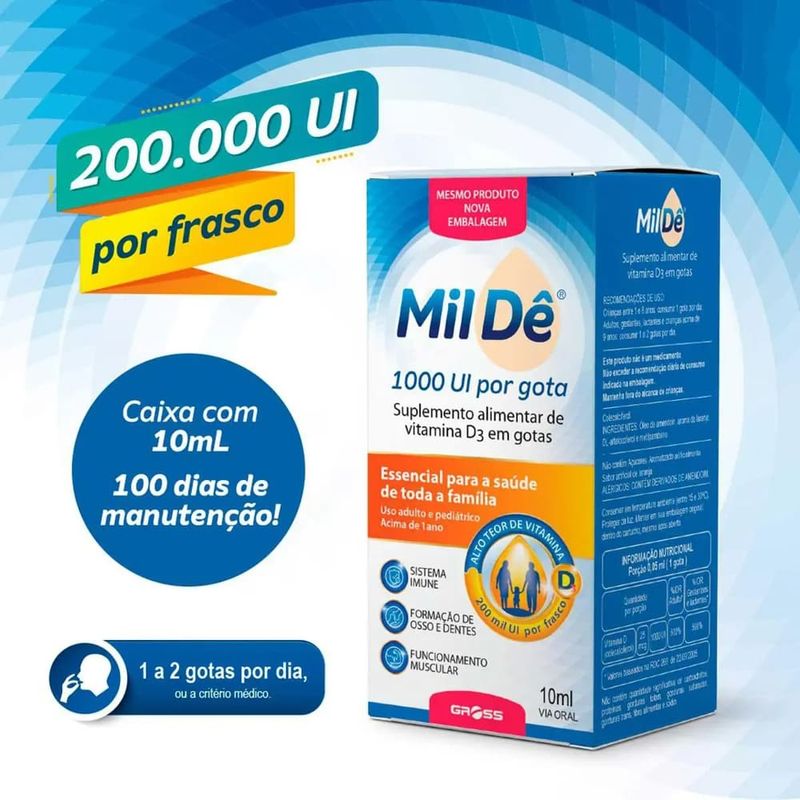 mil dê vitamina d3 1.000ui 10ml gross