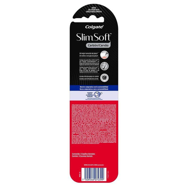 escova dental colgate slim soft black 3 unidades