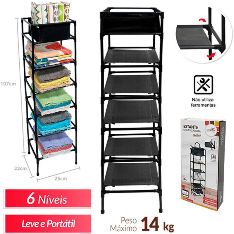 estante multiuso casita 6 niveis até 14kg (mp)