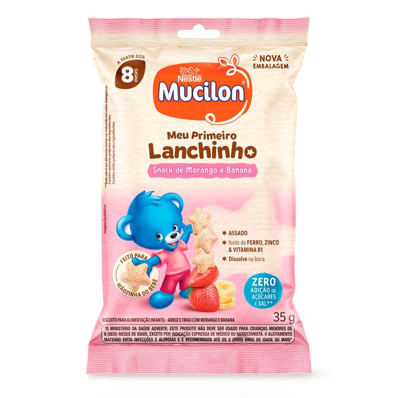 snack nestlé mucilon morango e banana 35g