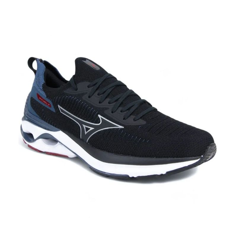 Tênis Masculino N°41 Mizuno Wave Mirai 7 Preto Petróleo (MP)