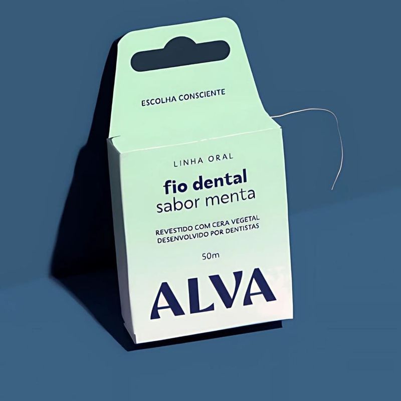 fio dental natural alva menta 50m