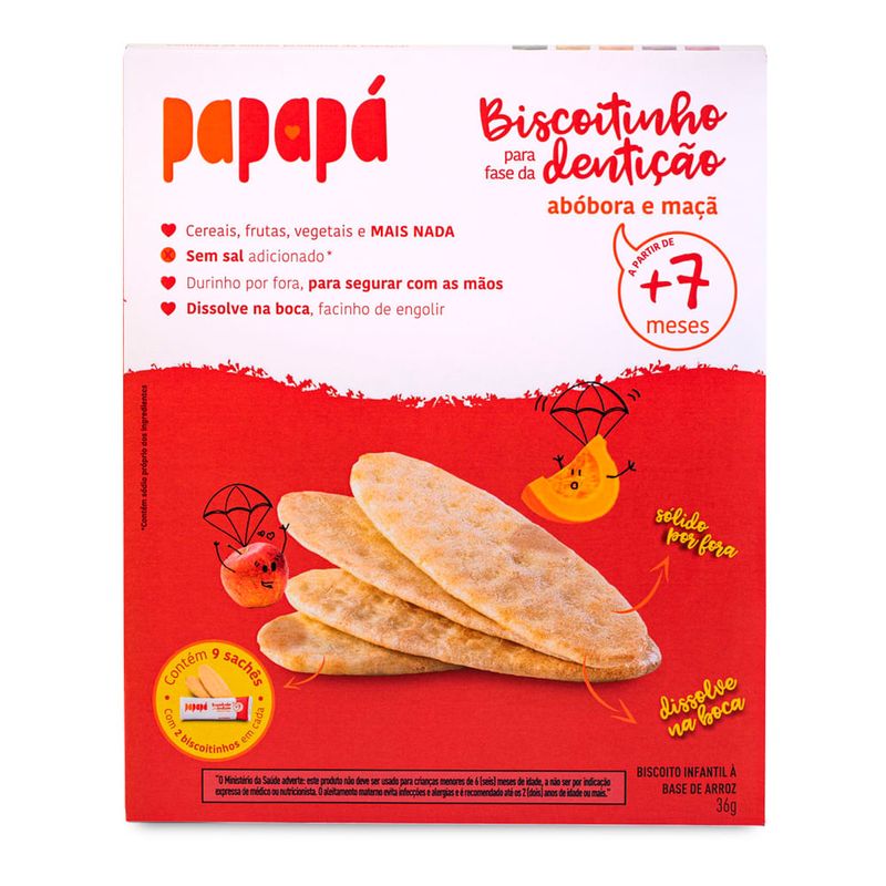 biscoito papapá abóbora e maçã 36g
