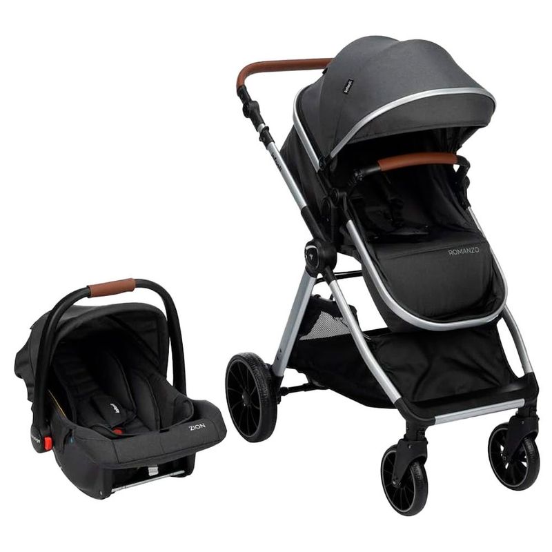 carrinho com bebê conforto 3 em 1 infanti travel system romanzo duo preto cax00849 (mp)