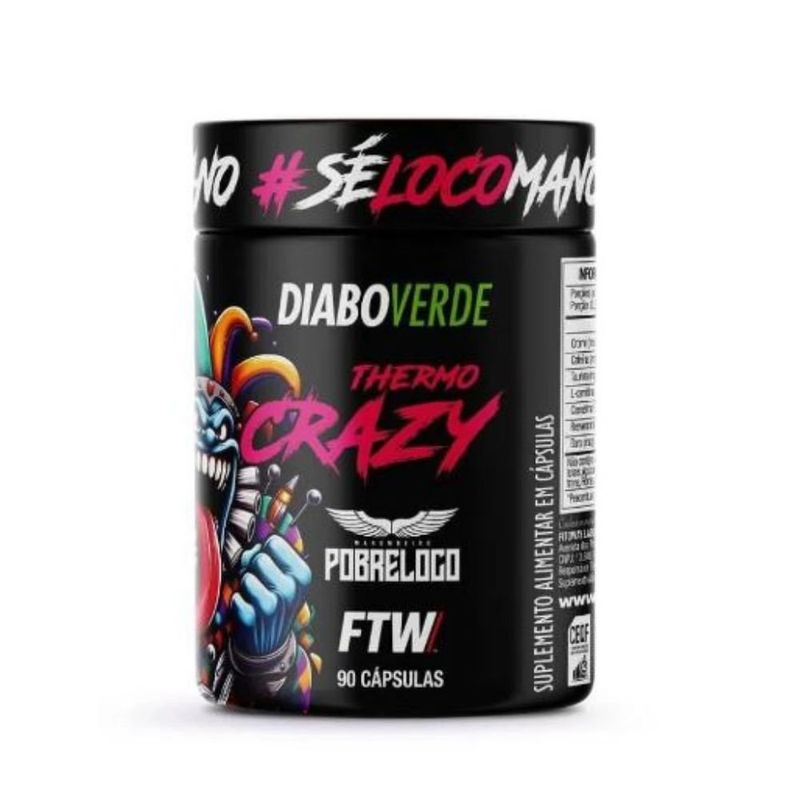 suplemento termogênico diabo verde ftw thermo crazy pobreloco 90 cápsulas (mp)