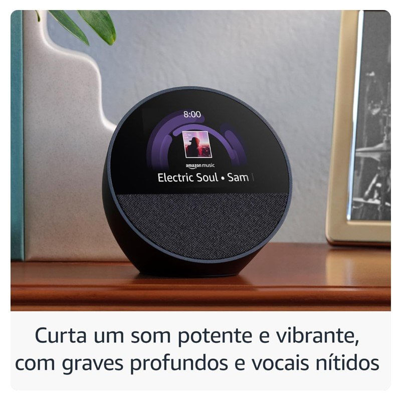 Assistente De Voz Alexa Echo Spot 2024 Amazon Preto B0C2RS4ZG6 (MP)