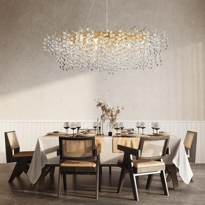 lustre moderno de cristal dunfizz dourado a-bi