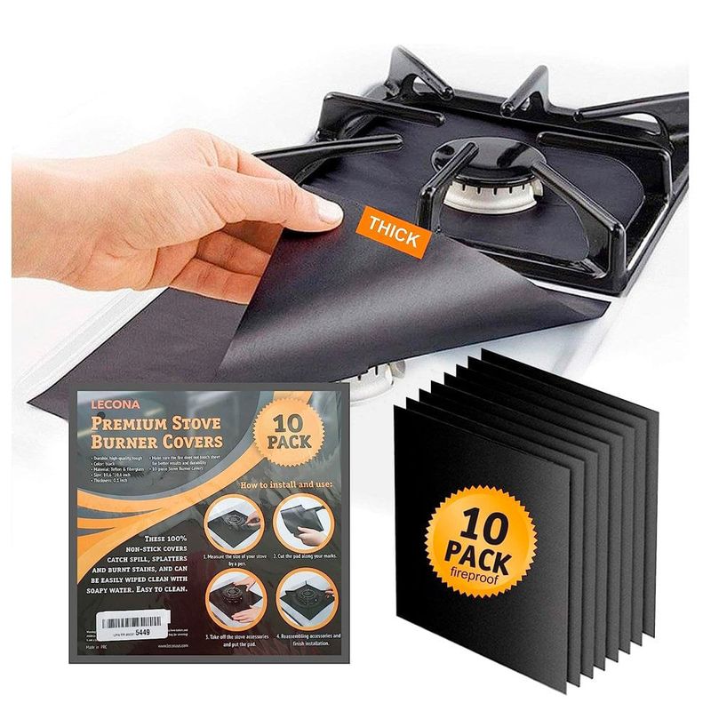kit protetor de queimadores de fogão preto a-bi