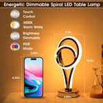 luminária de mesa energetic prata espiral rgb 7 cores a-bi