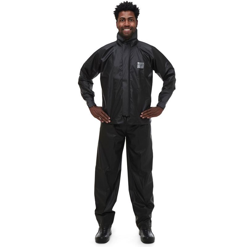 capa de chuva pantaneiro pvc com gola econômico preto m (mp)