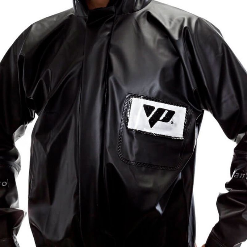 capa de chuva pantaneiro premium com gola bolso e refletivo preto m (mp)