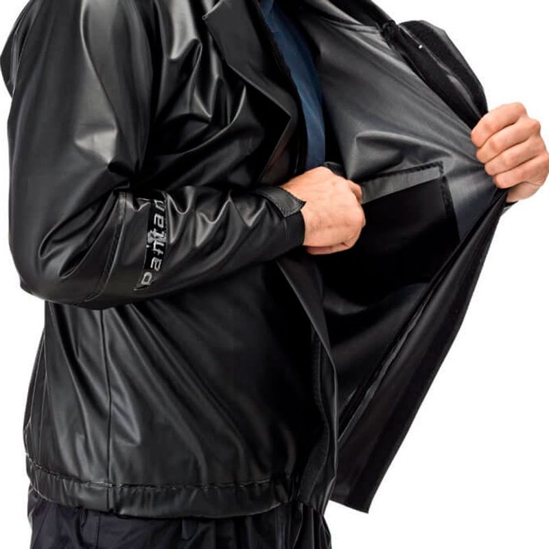 capa de chuva pantaneiro premium com gola bolso e refletivo preto m (mp)