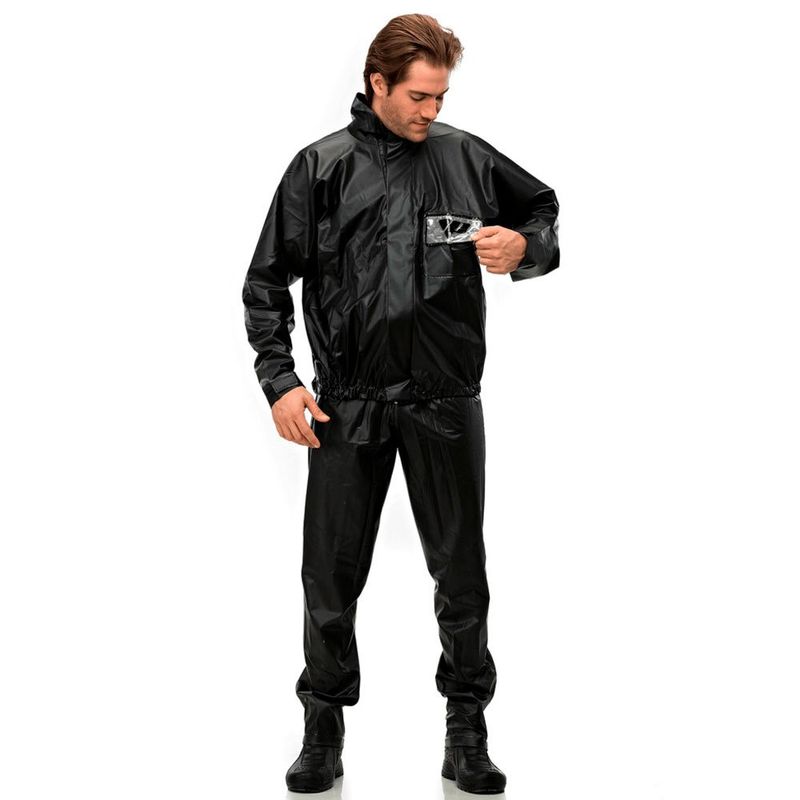 capa de chuva pantaneiro tornado com gola e bolso preto g (mp)