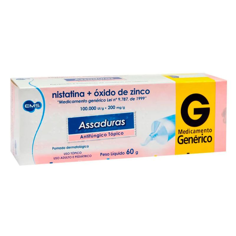 nistatina+oxido de zinco 100.000ui+200mg/g pomada com 60g ems