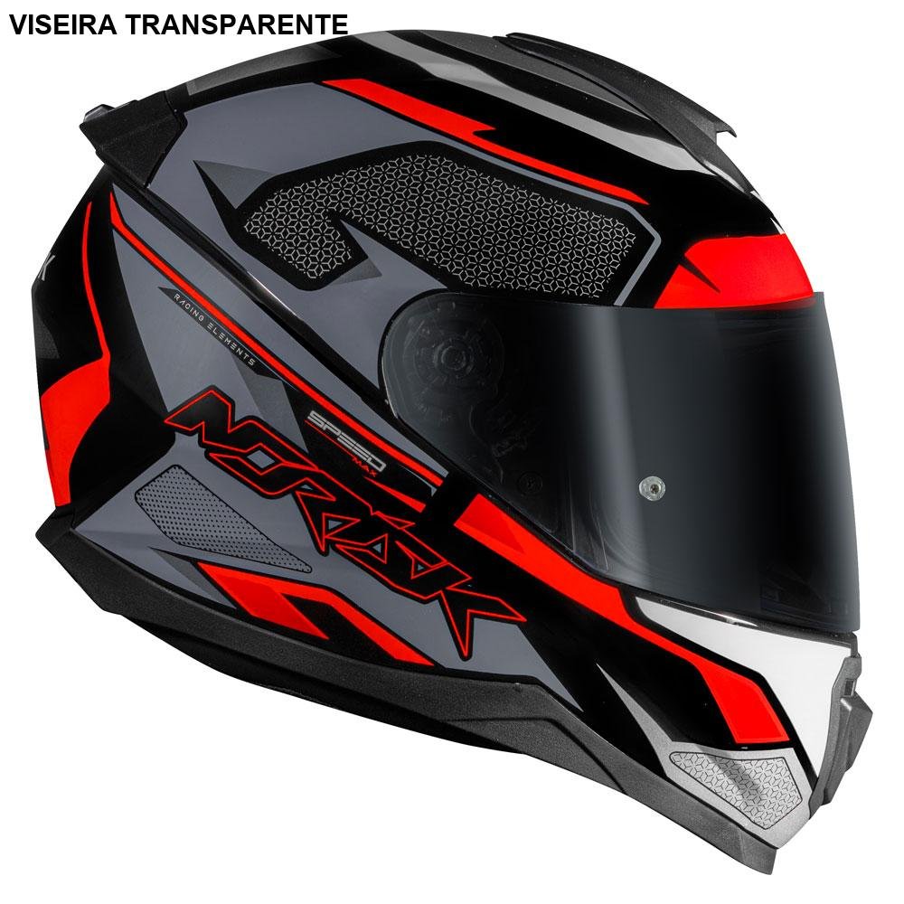 Capacete Norisk Razor Speedmax Preto e Laranja 62