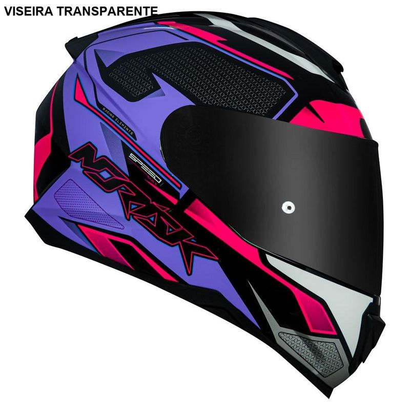 Capacete Norisk Razor Speedmax Preto e Rosa 58