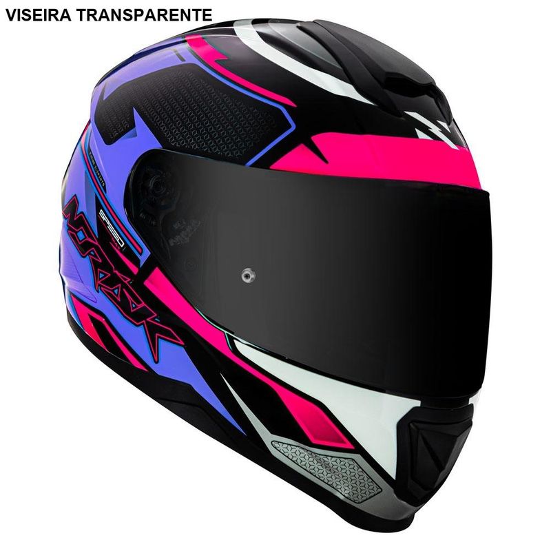 capacete norisk razor speedmax preto e rosa 60 (mp)