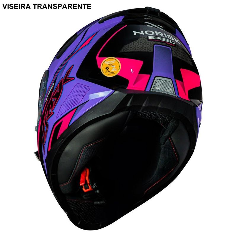 capacete norisk razor speedmax preto e rosa 60 (mp)