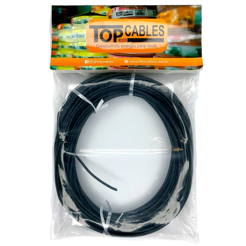 cabo elétrico 4mm 25 metros top cables preto (mp)