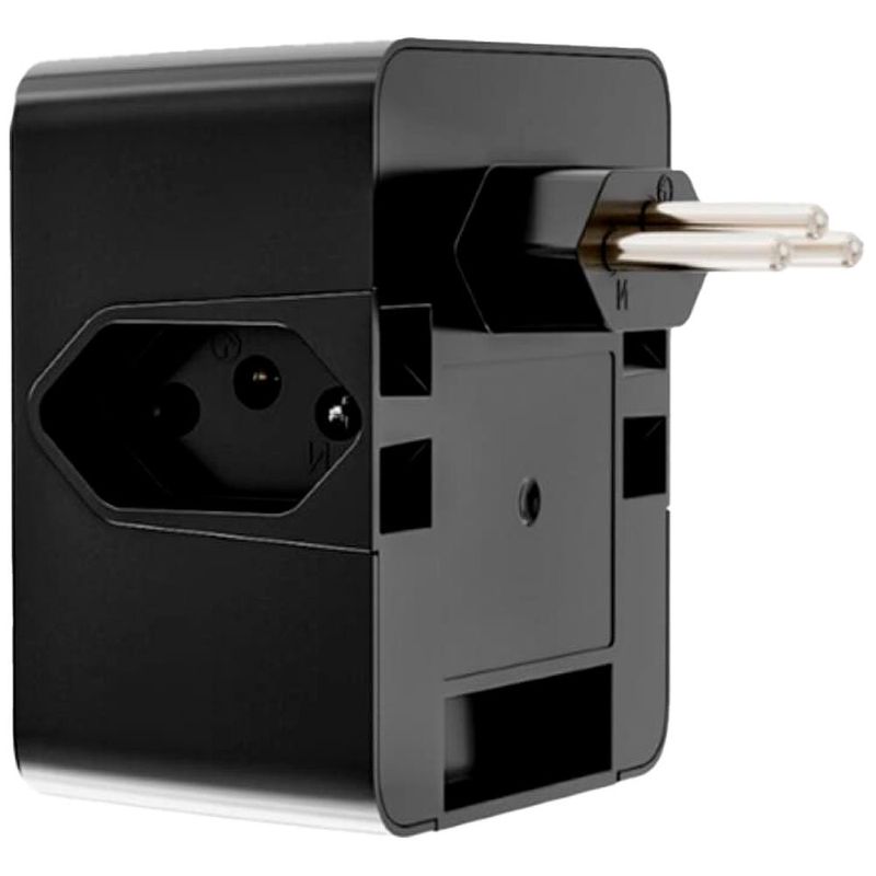 protetor contra surtos dps 3 tomadas 3 pinos clamper 10a bivolt preto (mp)