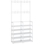 cabide de sapato branco 5 camadas 8 ganchos laiensia a-bi