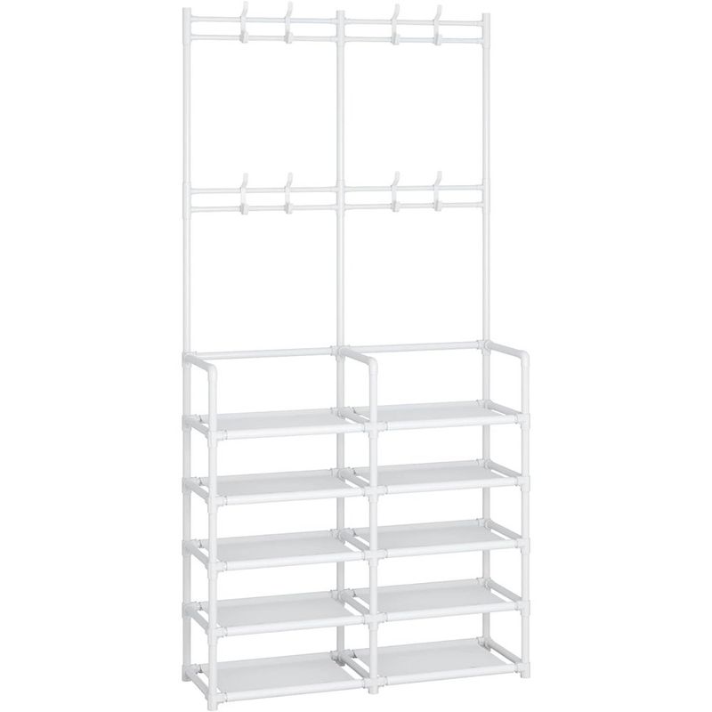 cabide de sapato branco 5 camadas 8 ganchos laiensia a-bi