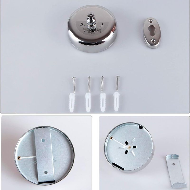 varal retrátil prata 2 peças ajustável inox jhhsyu a-bi