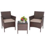 conjunto de bistrô de vime 3 peças 2 cadeiras 1 mesa de centro natural a-bi