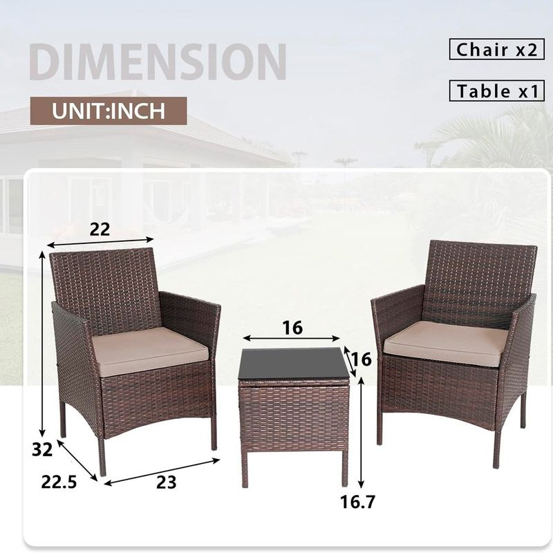 conjunto de bistrô de vime 3 peças 2 cadeiras 1 mesa de centro natural a-bi