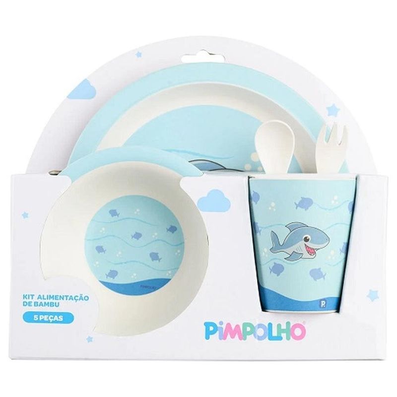 kit refeição infantil 5 peças buba tubarão 96841 (mp)