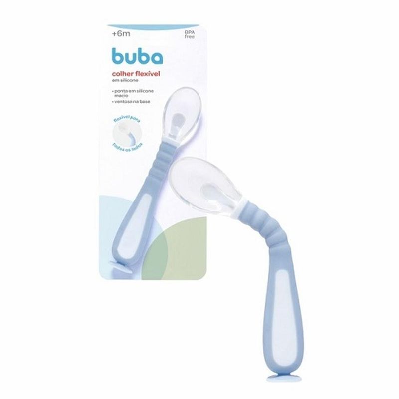 colher para bebê buba silicone azul 18079 (mp)
