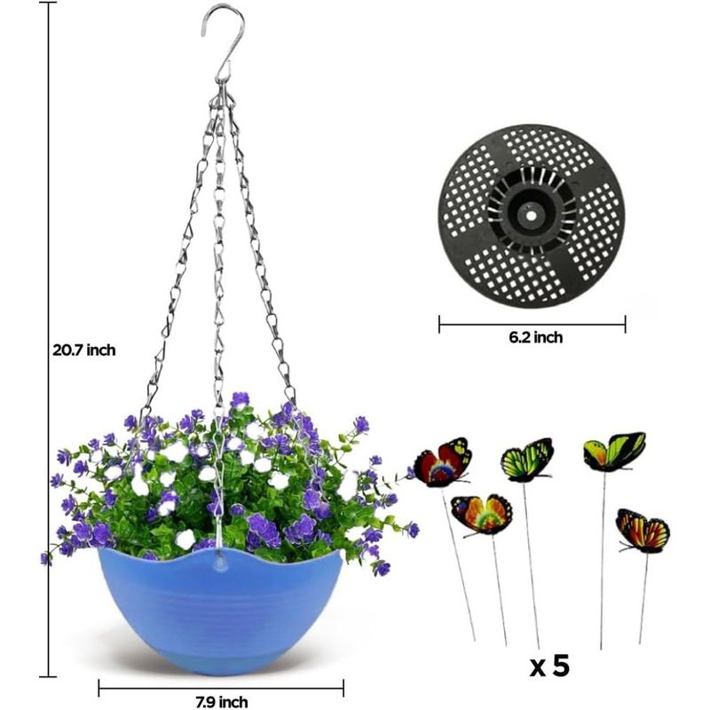 conjunto de 5 vasos suspensos multicor para decoração generic a-bi