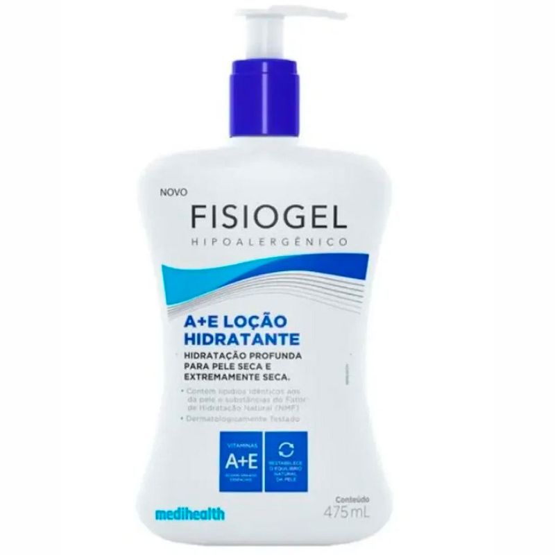loção hidratante fisiogel a+e pele seca e extremamente seca 475ml