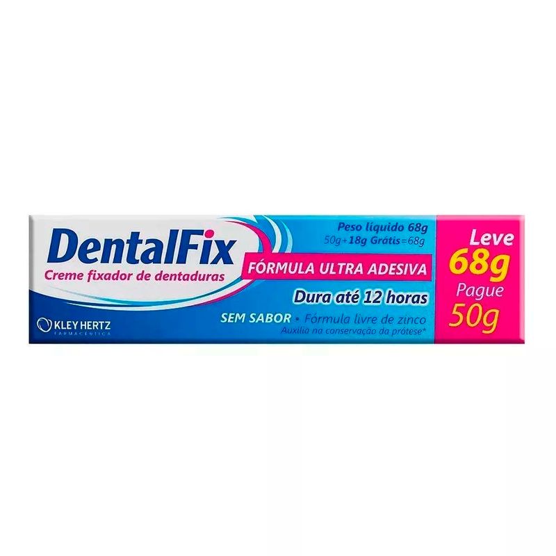 creme fixador de dentadura dentalfix sem sabor 68g