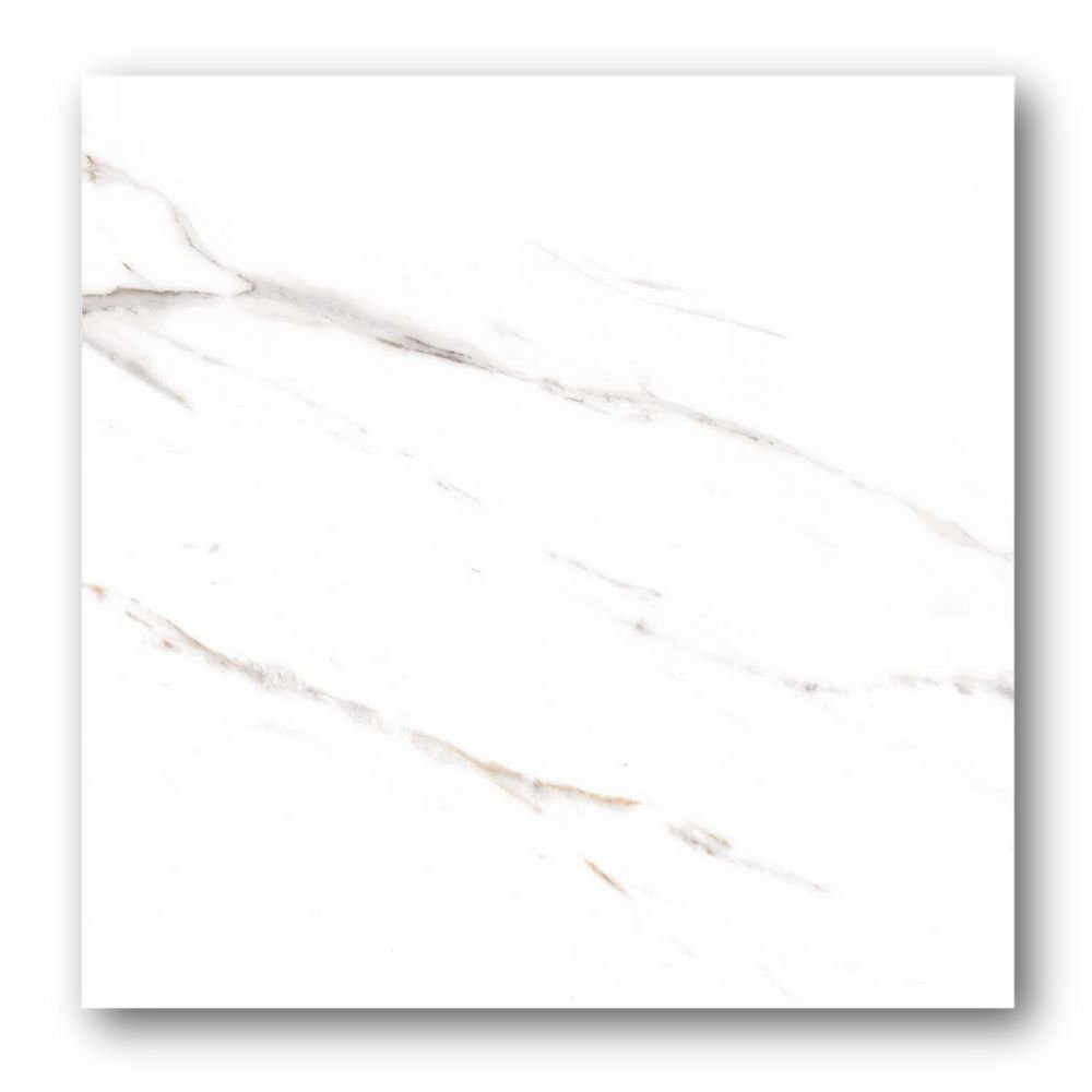 Porcelanato Marmorizado Retificado Polido Calacatta Real Branco Tipo A 58X58CM - PPO58040R - Tecnogres