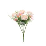 buquê artificial cromus misto de flores rosa e creme 5669 (mp)