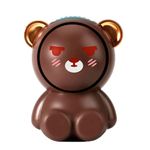 mini ventilador de mesa alfacell urso 4,5w marrom (mp)