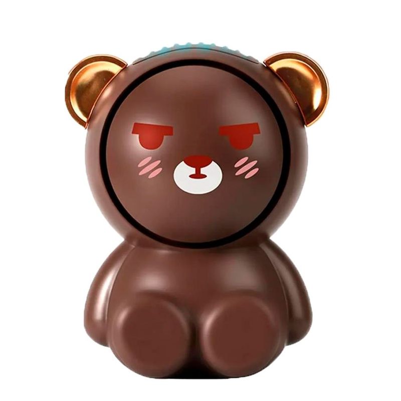 mini ventilador de mesa alfacell urso 4,5w marrom (mp)