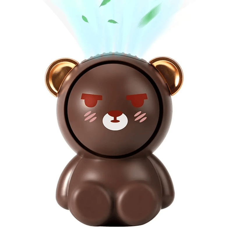 mini ventilador de mesa alfacell urso 4,5w marrom (mp)