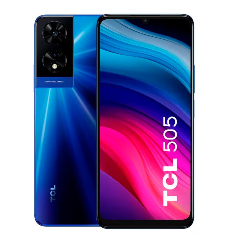 smartphone tcl 505 256gb azul oceano tela 6.75" 90hz câmera 50mp 4gb+4gb ram