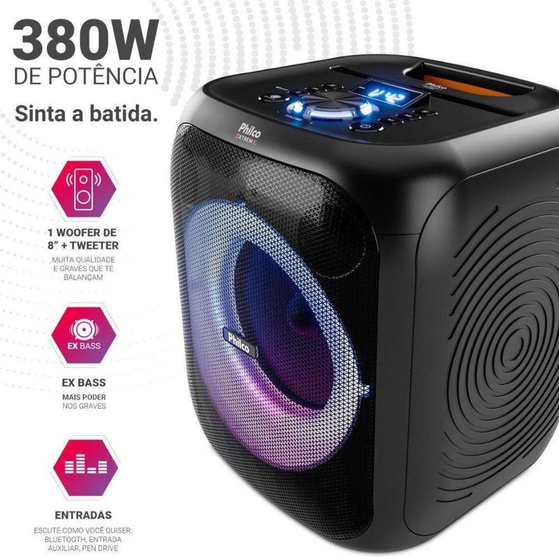 caixa de som acústica philco pcx4800 380w 56603792