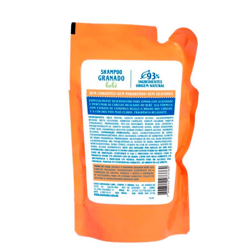 shampoo relaxante granado bebê camomila refil 250ml