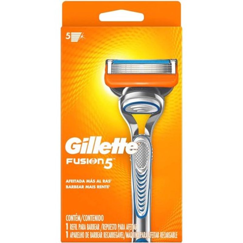 aparelho de barbear gillette fusion 5 recarregável 1 unidade