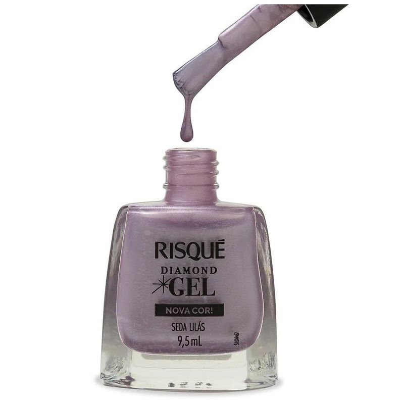 esmalte risqué diamond gel seda lilás 9,5ml