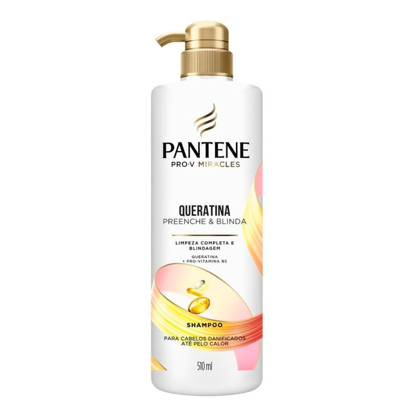 shampoo pantene queratina preenche & blinda 510ml