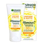 protetor solar hidratante facial garnier uniform & matte fps30 vitamina c 40g