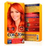 tintura para cabelo cor&ton iluminadas do brasil ruivo acobreado 7.44