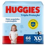 fralda descartável infantil huggies tripla proteção xg 66 unidades
